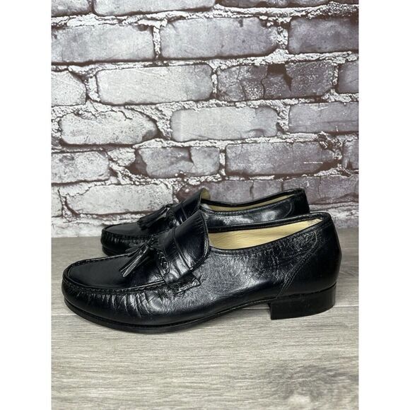 Nunn Bush Black Leather Slip On Tassel Loafers Dress Shoes Men’s Sz 7.5M US/41EU main image 5